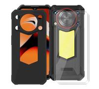 KJYFOANI per Oukitel WP53 PRO Cover e 2 Pezzi Pellicola Vetro Temperato, Nero Morbido Silicone TPU Bumper Case Antiurto Custodia per Oukitel WP53 PRO (6.52") - Nero