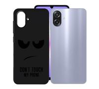 KJYFOANI per Samsung Galaxy A07 4G (6.70") Cover, Nero Morbido Silicone Ultra Sottile TPU Protezione Case, Antiurto Anti-Graffio Bumper Custodia per - Non toccarmi