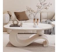 KJYMNC Tavolino da Salotto, tavolino di lusso con piano in marmo e staffa in metallo dorato, tavolo centrale ovale, design moderno, stile elegante, facile da pulire(Natural,130cm)