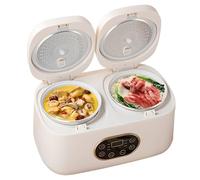 KJZQXYX Cuociriso a Doppia vescica, 2L 2l Cuociriso Elettrico, con Doppia Fodera/Touch Screen Intelligente, appuntamento 12 Ore
