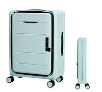 KJZQXYX Valigia pieghevole, scatola combinata silenziosa con apertura frontale, valigia trolley per imbarco su ruote, carrello regolabile a tre velocità (green 20 in)