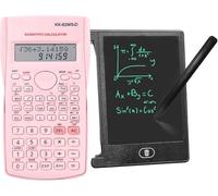 KK-82MS-B/KK-82MS-D Calcolatrice Scientifica Portatile per Ingegneria con Tastiera Scrivibile Easerabile da 4,4 Pollici LCD, Calcolatrice Notepad Professionale Portatile per Ufficio, Scuola (Rosa)