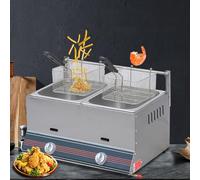 KK-GGL Friggitrice commerciale da 20 litri, Padella professionale da banco in acciaio inox, Pentola per friggere in tempura stile Janpanese, Friggitrice ad immersione per friggitrice, B LPG