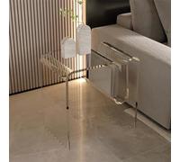KK-GGL Moderno tavolino da caffè in acrilico, elegante comodino trasparente, tavolino semplice e speciale, tavolino per soggiorno, 45 x 30 x 45 cm, tavolino piccolo per decorazione, tavolino da