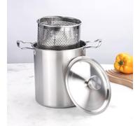 KK-GGL Pentola Profonda in Acciaio Inossidabile, Padella Profonda in Stile Giapponese, Pentola Di Friggitrice Profonda Di Tempura, Con Porta -Scarico Del Gocciolamento O Olio,2.2l