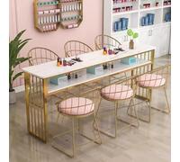 KK-GGL Semplice Tavolo Da Manicure, Scrivania Per Unghie in Marmo Per Tecnologia Per Unghie, Scrivania Per Unghie Con Ripiani Aperti, Workstation Di Salone Di Bellezza,B 160cm