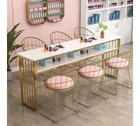 KK-GGL Semplice Tavolo Da Manicure, Scrivania Per Unghie in Marmo Per Tecnologia Per Unghie, Scrivania Per Unghie Con Ripiani Aperti, Workstation Di Salone Di Bellezza,A 160cm