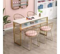 KK-GGL Semplice Tavolo Da Manicure, Scrivania Per Unghie in Marmo Per Tecnologia Per Unghie, Scrivania Per Unghie Con Ripiani Aperti, Workstation Di Salone Di Bellezza,A 140cm