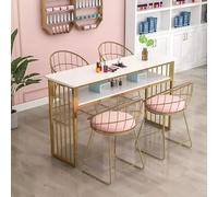 KK-GGL Semplice Tavolo Da Manicure, Scrivania Per Unghie in Marmo Per Tecnologia Per Unghie, Scrivania Per Unghie Con Ripiani Aperti, Workstation Di Salone Di Bellezza,B 120cm