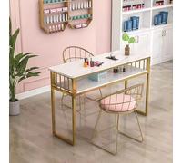 KK-GGL Semplice Tavolo Da Manicure, Scrivania Per Unghie in Marmo Per Tecnologia Per Unghie, Scrivania Per Unghie Con Ripiani Aperti, Workstation Di Salone Di Bellezza,B 80cm