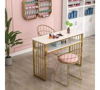 KK-GGL Semplice Tavolo Da Manicure, Scrivania Per Unghie in Marmo Per Tecnologia Per Unghie, Scrivania Per Unghie Con Ripiani Aperti, Workstation Di Salone Di Bellezza,A 100cm
