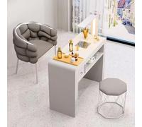 KK-GGL Tavolo Di Manicure Deluxe Pro, Scrivania Di Workstation Per Chiodo Per Le Unghie, Tavolo Per Unghie Con Collettore Di Alimentazione Leggera E Unghie, Bianco,100cm
