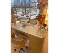 KK-GGL Tavolo Di Manicure Deluxe, Scrivania in Unghie in Legno Massiccio Per Tecnologia Per Unghie, Workstation Di Scrivania Per Unghie in Stile Giapponese Con Collettore Di Polvere,120cm