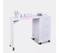 KK-GGL Tavolo Di Manicure Portatile Con Cassetti, Scrivania Della Workstation Per Chiodi, Stazione Per Unghie Spa Del Salone Pieghevole Con Mobile, Scrivania Per Unghie