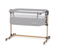 kk Kinderkraft Culla da Affiancare NESTE AIR Lettino Co-Sleeping, Regolabile, Facile da Montare, Imitazione del Legno, Accessori, Materasso, Grigio