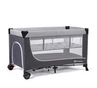 kk Kinderkraft LEODY Culla da Viaggio Campeggio per neonati, Lettino bambino 120 x 60 cm, Pieghevole Compatto, Borsa di Trasporto, Grigio