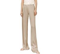 Kkaebi Pantaloni Di Satin Setosi Da Donna - Pantaloni A Gamba Larga Vita Alta Elastica Pantaloni Lunghi Fluidi Pantaloni Da Lounge Con Tasche (S,Champagne)