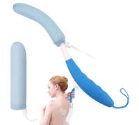 KkaFFe Spazzola da doccia con manico lungo, spazzola posteriore da 39 cm, spazzola lunga per la schiena per uomini e donne, esfoliante per il corpo in spugna con manico lungo, scrubber per la schiena