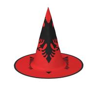 KKAFGBV Bandiera albanese Halloween stampato cappello da mago gotico, accessori da strega, mascherata, cosplay e decorazioni per feste