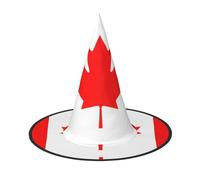 KKAFGBV Bandiera canadese Halloween stampato cappello da mago gotico, accessori da strega, mascherata, cosplay e decorazioni per feste