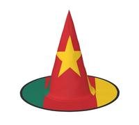 KKAFGBV Bandiera del Camerun cappello da mago gotico stampato di Halloween, accessori da strega, mascherata, cosplay e decorazioni per feste