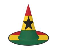 KKAFGBV Bandiera del Ghana cappello da mago gotico stampato di Halloween, accessori da strega, mascherata, cosplay e decorazioni per feste