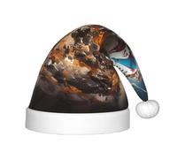 KKAFGBV Cappelli di Natale stampati Rugby on Fire, perfetti per Capodanno, decorazioni per la casa e forniture per feste