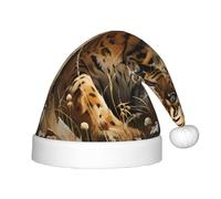 KKAFGBV Cappelli natalizi per bambini stampati con leopardo in cerca di preda, perfette decorazioni per la casa di Capodanno e forniture per feste