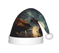 KKAFGBV Cappelli natalizi per bambini stampati con luna e stelle e pianeti, perfetti per Capodanno, decorazioni per la casa e forniture per feste