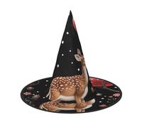 KKAFGBV Cervo perduto tra i fiori cappello gotico stampato Halloween strega accessori strega, mascherata, cosplay e decorazioni per feste