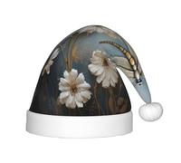 KKAFGBV Una libellula bianca in fiore stampata cappelli di Natale per bambini, perfette decorazioni per la casa di Capodanno e forniture per feste