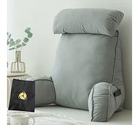 KKAIRA Cuscino da Lettura con braccioli,Cuscino per Letto,Cuscino Schienale Divano,con Cuscino per Il Collo a Rullo Staccabile,per Leggere/Rilassarsi/Guardare La TV 75 * 40 * 58CM(with headrest)