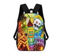 KKARNXOR Zaino Dash da gioco Geometry, Zaino nero leggero e regolabile con tasche laterali in rete per viaggi e sport all'aria aperta, Borsa per laptop di grande capacità per ufficio aziendale