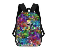 KKARNXOR Zaino Dash da gioco Geometry, Zaino nero leggero e regolabile con tasche laterali in rete per viaggi e sport all'aria aperta, Borsa per laptop di grande capacità per ufficio aziendale