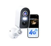 KKB 4G LTE Telecamera di Sorveglianza Esterna con SIM Integrata, Telecamera Senza WiFi con Batteria 5200mAh, Risoluzione 2K, Audio Bidirezionale, Rilevamento PIR, Impermeabile IP65, App iCam365