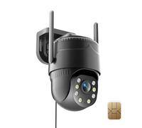 KKB Telecamera 4G LTE con SIM, Registrazione 24/7, 2K Videocamera Sorveglianza Esterno con Rilevamento Intelligente, Senza WiFi, PTZ 360° Camera Visione Notturna a Colori, Audio Bidirezionale