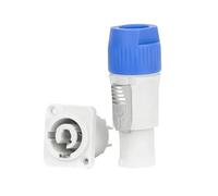KKCZOFMJ 5/10/20 PCS 3 Pin AC Powercon Connettore Spina Maschio NAC3FCA NAC3FCB - 20A/250V for Illuminazione da Palco e Schermi LED - Blu/Bianco(White Socket,10 PCS)