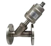 KKCZOFMJ DN80 304 Flangia in acciaio inossidabile Valvola pneumatica Sedile ad angolo Valvola a sede ad angolo resistente alle alte temperature della flangia del vapore (doppio effetto)