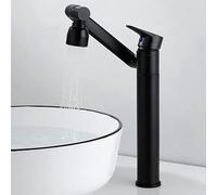 KKCZOFMJ Rubinetto for lavabo Antico Rubinetto for lavabo a Rotazione for Bagno Miscelatore for lavabo for lavabo da Bagno Lavaggio dei Capelli Rubinetto for lavabo Caldo e Freddo(Black Tall)