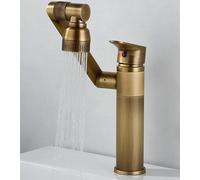 KKCZOFMJ Rubinetto for lavabo Antico Rubinetto for lavabo a Rotazione for Bagno Miscelatore for lavabo for lavabo da Bagno Lavaggio dei Capelli Rubinetto for lavabo Caldo e Freddo(Antique)