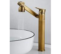 KKCZOFMJ Rubinetto for lavabo Antico Rubinetto for lavabo a Rotazione for Bagno Miscelatore for lavabo for lavabo da Bagno Lavaggio dei Capelli Rubinetto for lavabo Caldo e Freddo(Antique Tall)