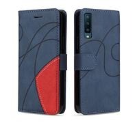 KKEIKO Cover Compatibile con Samsung Galaxy A7 2018, Antiurto Custodia in PU Pelle, Magnetico Protettiva Cover a Libro per Samsung A7 2018, Blu