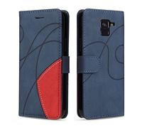 KKEIKO Cover Compatibile con Samsung Galaxy A8 2018, Antiurto Custodia in PU Pelle, Magnetico Protettiva Cover a Libro per Samsung A8 2018, Blu