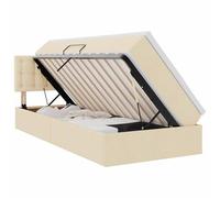 KKgypkn Ecco il titolo Amazon ottimizzato secondo le vostre specifiche: letto portaoggetti con materasso 90 x 190 cm, letto in tessuto con illuminazione a LED e meccanismo di sollevamento, color crema