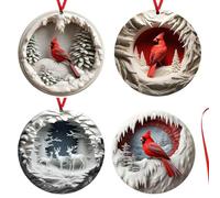 kkiuop Bellissimo cartello natalizio da appendere rotondo in acrilico decorazioni da parete decorazione da parete 3d T5t2 cartello da appendere