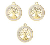 kkjoy 3Pcs Ciondoli di Albero della Vita Fai-da-te per la Creazione di Gioielli e l'Artigianato, Ciondolo in Acciaio Inox per Fare Orecchini Collana (Albero della Vita 8)