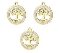 kkjoy 3Pcs Ciondoli di Albero della Vita Fai-da-te per la Creazione di Gioielli e l'Artigianato, Ciondolo in Acciaio Inox per Fare Orecchini Collana (Albero della Vita 12)