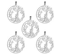 kkjoy 5Pcs Ciondoli di Albero della Vita Fai-da-te in Acciaio Inox per la Creazione di Gioielli e l'Artigianato, per Fare Orecchini Collana Bracciale (Stile 1)