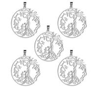kkjoy 5Pcs Ciondoli di Albero della Vita Fai-da-te in Acciaio Inox per la Creazione di Gioielli e l'Artigianato, per Fare Orecchini Collana Bracciale (Stile 4)