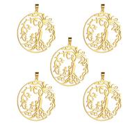 kkjoy 5Pcs Ciondoli di Albero della Vita Fai-da-te per la Creazione di Gioielli e l'Artigianato, Ciondolo in Acciaio Inox per Fare Orecchini Collana (Stile 5)